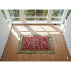 NWOT! Shrujan Threads of Life Handcrafted Multicolor Medallion Tapestry Rug